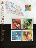 CANADA 1999 PAN AMERICAN GAMES SCOTT CORNER BLOCK 1804a ON POSTER 44X56cm - Canada Post Year Sets/merchandise