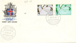 Iceland Island 1962 Submarine Cable.  Mi 366-367 FDC - Briefe U. Dokumente