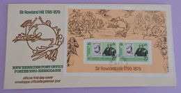 NOUVELLES HEBRIDES FDC  YT BLOC 1 OBLITERE "SIR ROWLAND HILL" ANNÉE 1979 - FDC