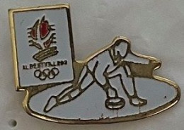 JEUX OLYMPIQUES - ALBERTVILLE 92 - 1992 - CURLING - BLANC - ANNEAUX - OLYMPICS GAMES - FRANCE -   (ROUGE) - Giochi Olimpici