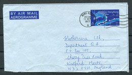 1977 Hong Kong 60c Dragon Aerogramme - Watford England - Postal Stationery
