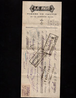 CALVIN - Lettre De Change Illustrée 1906 - LE  BOT - Forges De CALVIN Par LA ROCHETTE (Savoie) - Bills Of Exchange