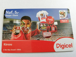 CURACAO  DIGICEL FLEX CARD  NAF 5,-  FIFA SOUTH AFRIKA 2010  DATE 02/02/2015   VERY FINE USED CARD        ** 5294AA** - Antilles (Netherlands)