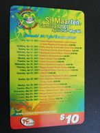 SINT MAARTEN PREPAID $10, - CARNIVAL 2007 SCHEDULE  TC CARD /TELCELL    VERY FINE USED CARD        ** 5295AA** - Antillen (Nederlands)