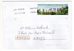 Vignette D'affranchissement GAPA Fédération Française Des Associations Philatéliques Paris 2008 Pont - Cartas & Documentos