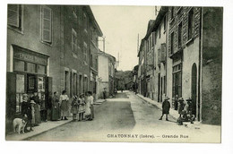 Chatonnay - Grande Rue (animation, Epicerie Bonnet, Gamin Et Son Chien) Pas Circulé - Châtonnay