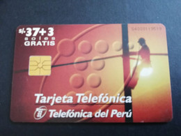 PERU   CHIPCARD  37+3 UNITS   MECHANIC IN POLE WIRERING    Fine Used Card  ** 5314AA** - Pérou