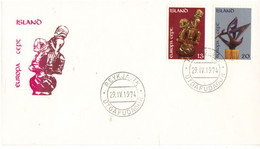 Iceland Island 1974 Europe: Sculptures, MI 489-490 FDC - Covers & Documents