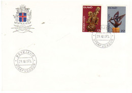 Iceland Island 1974 Europe: Sculptures, MI 489-490 FDC - Briefe U. Dokumente