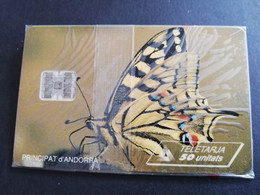 ANDORRA Nice MINT IN WRAPPER   BUTTERFLY  50 UNITS    CHIPCARD      ** 5316AA*** - Andorre