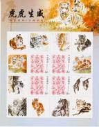 China 2010-1 New Year Of The Tiger Special Full S/S Zodiac Animal  D - Roofkatten