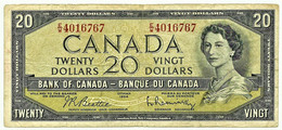 CANADA - 20 DOLLARS - ( 1954 ) - Pick 80.b - Sign. Beattie-Rasminsky ( 1961-70 ) - Kanada