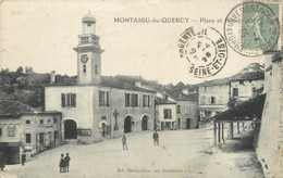 CPA FRANCE 82 " Montaigu Du Quercy, Place" - Montaigu De Quercy