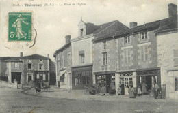 CPA FRANCE 79 " Thénezay, La Place De L'église" - Thenezay