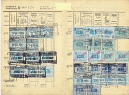 Mutualité De Retraite L'Espoir De La Vieillesse à Jolimont-Écoles : Carte De Pension Avec Nombreux Timbres (1926/33) - Historische Dokumente