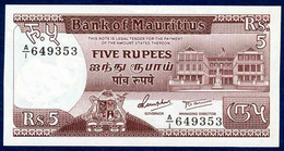 MAURITIUS - MAURICE 5 RUPEES P-34 Government Building, Port Louis - Bank Of Mauritius 1985 UNC - Mauritius