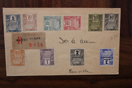 Guadeloupe 1928 France Oblit. Basse Terre Recommandé Taxes Nombreuses Cover Colonies DOM TOM Surcharge - Impuestos
