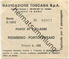 Italien - Navigazione Toscana S.p.A. - Piombino Portoferraio - Posto Di 1. Cl. - Fahrschein - Europe