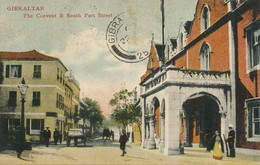 Gibraltar The Convent And South Port Street Cumbo Hand Colored Stamp Removed - Gibraltar