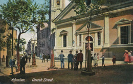 Gibraltar Church Street  Cumbo Hand Colored Sent To Institutrice St Pardoux Haute Vienne - Gibraltar