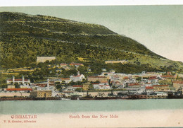 Gibraltar South From The New Mole  Cumbo Hand Colored Undivided Back - Gibraltar