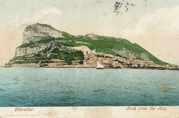 Gibraltar Rock From The Bay Edit Ferrary  Purger Munchen . P. Used 1906 Hand Colored - Gibraltar