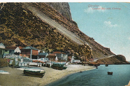 Gibraltar Catalan Bay With Clothing Edit Benzaquen Hand Colored P. Used 1912 2 Stamps - Gibraltar