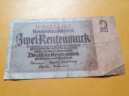 ALLEMAGNE 2 RENTENMARK 1923-1937 - 2 Rentenmark