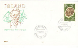 Iceland Island 1975 100th Anniversary Of The Emigration To America., Stephan G. Stephansson (1853-1927),  MI 504 FDC - Covers & Documents