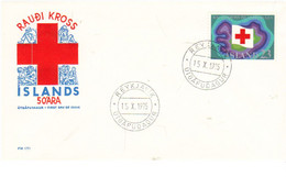Iceland Island 1975 0 Years Red Cross Of Iceland,  MI 509 FDC - Cartas & Documentos