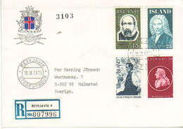 Iceland Island 1975 Personalities Hallgrimor Petursson, Arni Magnusson, Jon Eiriksson, Einar Jonsson,  MI 505-8 REK-FDC - Cartas & Documentos