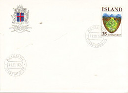 Iceland Island 1975 Forestry, Tree In Front Of The Landscape  MI 512 FDC - Cartas & Documentos