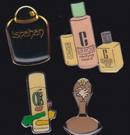 70620-lot De 4 Pin's..Parfum.cosmétique.beauté.soin Du Corps. - Parfums