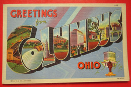 J1-America USA United States-Postcard- Greetings From Columbus, Ohio - Columbus