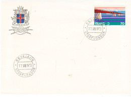 Iceland Island 1978 Completion Of The Ring Road No. 1 . Bridge, Sailing Boat, MI 534 FDC - Briefe U. Dokumente