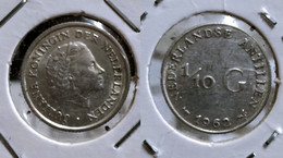 NETHERLANDS ANTILLES 1/10 GULDEN 1962 Km#3 SILVER G#03-33.1) - Niederländische Antillen