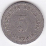5 Pfennig 1892 A BERLIN ,  Wilhelm II, En Cupronickel, KM# 11 - 5 Pfennig