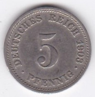 5 Pfennig 1903 D MUNICH ,  Wilhelm II, En Cupronickel, KM# 11 - 5 Pfennig