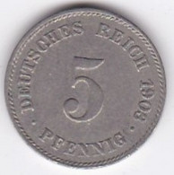 5 Pfennig 1903 J HAMBOURG,  Wilhelm II, En Cupronickel, KM# 11 - 5 Pfennig
