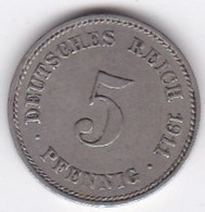 5 Pfennig 1911 E MULDENHUTTEN,  Wilhelm II, En Cupronickel, KM# 11 - 5 Pfennig