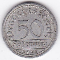 République De Weimar 50 Pfennig 1922 A Berlin , En Aluminium - 50 Renten- & 50 Reichspfennig