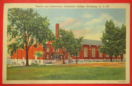 J1-America USA United States-Postcard- Theatre And Gymnasium, Champlain College, Plattsburg, Plattsburgh, New York City - Educazione, Scuole E Università