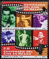 Mexico, 1996, Mi 2555-2556, 100th Anniversary Of Mexican Films, Strip Of 2, MNH - Cinéma