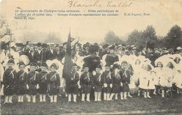 REF4125/ CP-PK Laeken-Bruxelles 75° Anniversaire Indépendance Nationale Fêtes Patriotiques 16/7/1905 Animée - Fêtes, événements