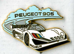 Pin's Voiture Automobile Peugeot 905 ESSO Michelin (signé Arthus Bertrand) - Peugeot