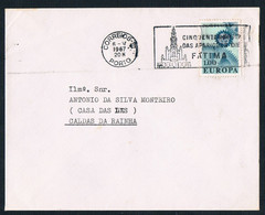 1967 - Cover - Portugal, Porto To Caldas Da Rainha - Fifty Years Of The Apparitions Of Fatima - FDC