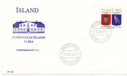 Iceland Island 1979 75 Years Government Chancellery, Coat Of Arms Before And After 1904. MI 544 FDC - Cartas & Documentos