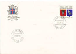 Iceland Island 1979 75 Years Government Chancellery, Coat Of Arms Before And After 1904. MI 544 FDC - Brieven En Documenten