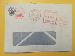 1974 BUSTA INTESTATA AIRMAIL ISLANDA ISLAND BOLLO AFFRANCATURA MECCANICA ROSSA RED EMA OBLITERE' REYKJAVIK - Briefe U. Dokumente