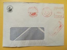 1974 BUSTA INTESTATA AIRMAIL ISLANDA ISLAND BOLLO AFFRANCATURA MECCANICA ROSSA RED EMA OBLITERE' REYKJAVIK - Covers & Documents